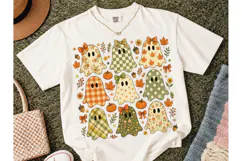 Fall Ghost Boho Halloween PNG Shirt Product Image 2