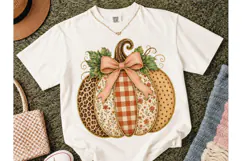 Patchwork Pumpkin Fall PNG Sublimation Product Image 2