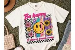 Be Happy Smiley Face PNG Shirt Design Product Image 2