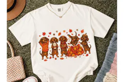 Fall Dachshund PNG Autumn Dog Tee Design Product Image 2