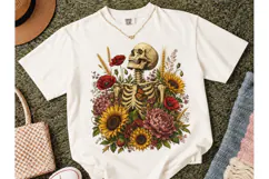 Floral Skeleton Wildflower PNG Tee Desig Product Image 2
