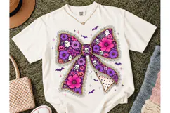 Halloween Floral Bow PNG Sublimation Tee Product Image 2