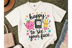 Happy To See Your Face Teacher PNG Tee Product Image 1