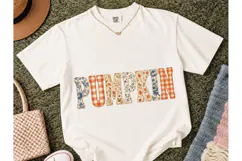 Pumpkin Fall Floral Plaid PNG Sublimatio Product Image 2