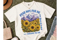 Fear Not Isaiah 41:10 Sunflower PNG Tee Product Image 2