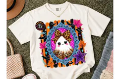 Halloween Ghost Leopard Bow PNG Sublimat Product Image 2