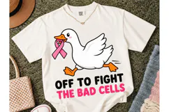 Fight Bad Cells Duck PNG Cancer Tee Product Image 2