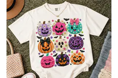 Halloween Pumpkins PNG Sublimation Tee Product Image 2