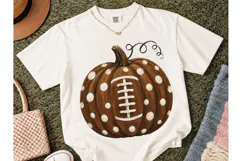 Football Pumpkin Fall PNG Shirt Design Product Image 2
