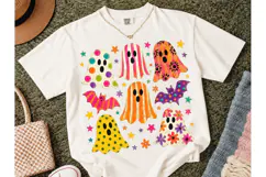 Colorful Halloween Ghosts PNG Shirt Desi Product Image 2