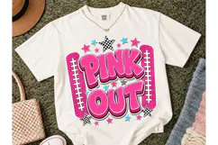 Pink Out Football PNG Sublimation Tee Product Image 2