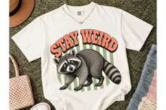Stay Weird Raccoon PNG Shirt Design Product Image 2
