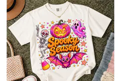 Spooky Season Tie Dye Halloween PNG Tee Product Image 2