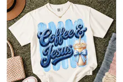 Coffee & Jesus PNG Sublimation Tee Desig Product Image 2