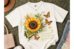 Sunflower Butterfly Be Sunshine PNG Tee Product Image 2