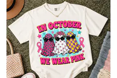 In October We Wear Pink Ghost PNG Tee Product Image 2