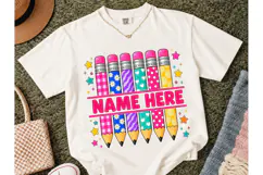Personalized Pencils Teacher PNG Tee Product Image 2