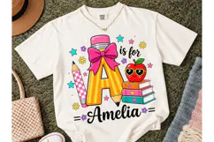 A is for Amelia Back to School PNG Product Image 2