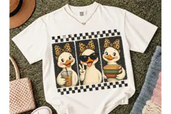 Cute Duck Leopard Bow Trio PNG Tee Desig Product Image 2