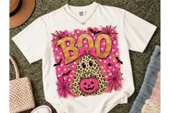 Boo Ghost Leopard Halloween PNG Tee Product Image 2