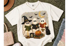 Ghost Reading Books Halloween PNG Tee Product Image 2