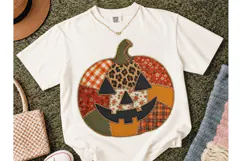 Patchwork Jack-O-Lantern Halloween PNG T Product Image 2