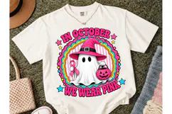 In October We Wear Pink Ghost PNG Tee Product Image 2