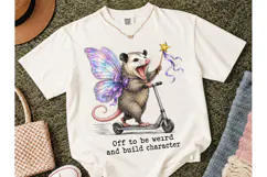 Opossum Fairy Scooter PNG Weird Tee Product Image 2