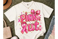 Pink Out Breast Cancer Awareness PNG Tee Product Image 2