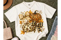 Fall Pumpkin Bow PNG Sublimation Tee Product Image 2