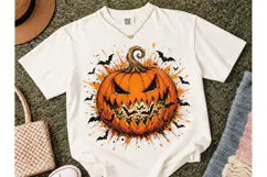 Evil Jack-O-Lantern Halloween PNG Tee Product Image 2