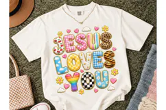 Jesus Loves You PNG Sublimation Tee Product Image 2