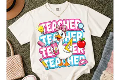 Teacher Duck PNG Sublimation Shirt Desig Product Image 2
