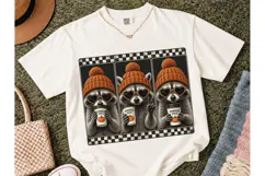 Raccoon Pumpkin Spice Fall PNG Tee Product Image 2