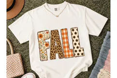 Fall Patchwork Letters PNG Shirt Design Product Image 2