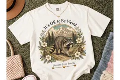 It's OK to Be Weird Raccoon PNG Tee Product Image 2