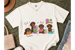 Dachshund Book Lover PNG Shirt Design Product Image 2