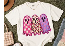 Pink Ghost Trio Halloween PNG Shirt Product Image 2