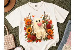 Floral Ghost Swing Halloween PNG Tee Product Image 2