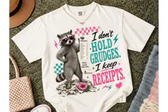 Raccoon Grudges Receipts Funny PNG Tee Product Image 2
