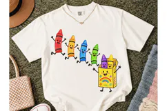 Cute Crayon Box Kids PNG Sublimation Tee Product Image 2