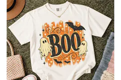 Retro Halloween Boo Ghost PNG Tee Design Product Image 2