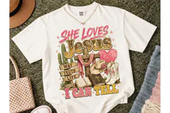 She Loves Jesus Western PNG Tee Design Product Image 1