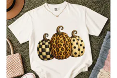 Leopard Pumpkin Trio PNG Fall Tee Design-Leopard Pumpkin Tri Product Image 2
