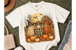 Halloween Ghost Trio Fall PNG Shirt Desi Product Image 2