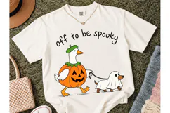 Spooky Duck Pumpkin Ghost Dog PNG Tee Product Image 2