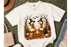 Halloween Duck Witch Campfire PNG Shirt Product Image 2