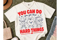 You Can Do Hard Things Teacher PNG Tee Product Image 2