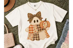 Patchwork Ghost Pumpkin Fall Halloween P Product Image 2