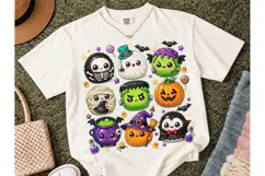 Kawaii Halloween Characters PNG Shirt Product Image 2